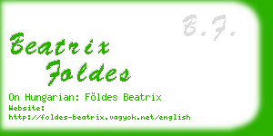 beatrix foldes business card